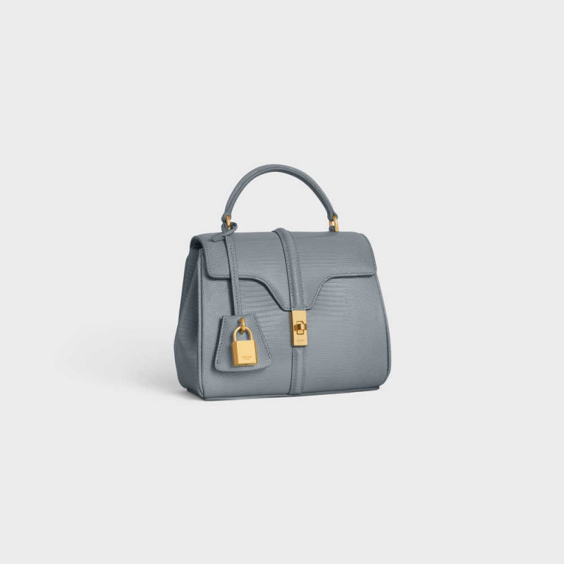 Celine Mini In Lizard 16 Blauw Grijs | CL-593273