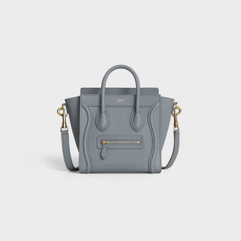 Celine Nano Bag In Baby Drummed Calfskin Luggage Grijs | CL-593048