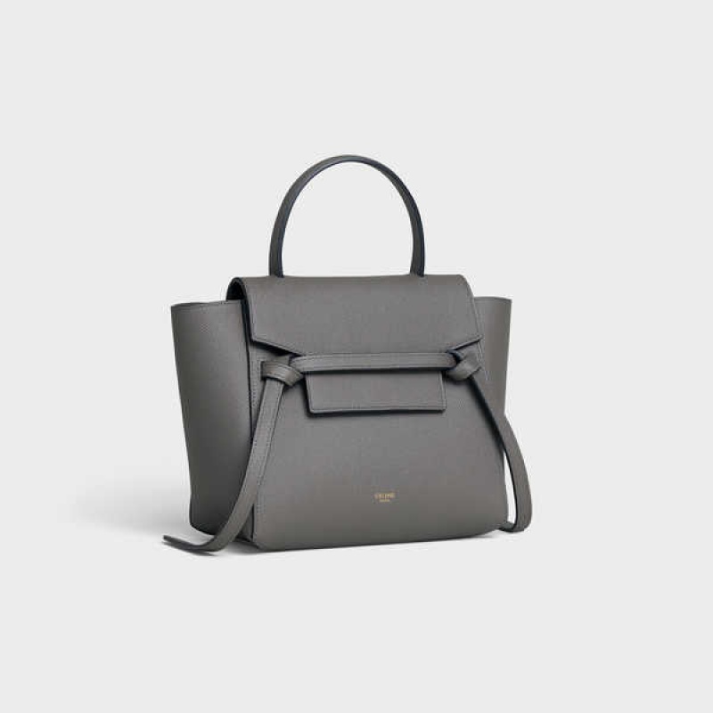 Celine Nano In Grained Calfskin Heuptas Grijs | CL-593057