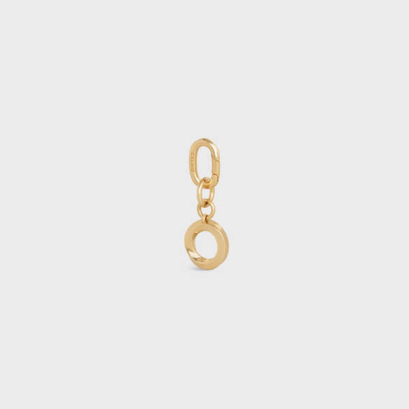 Celine O Charm In Brass Kleine Lederwaren Goud | CL-592934