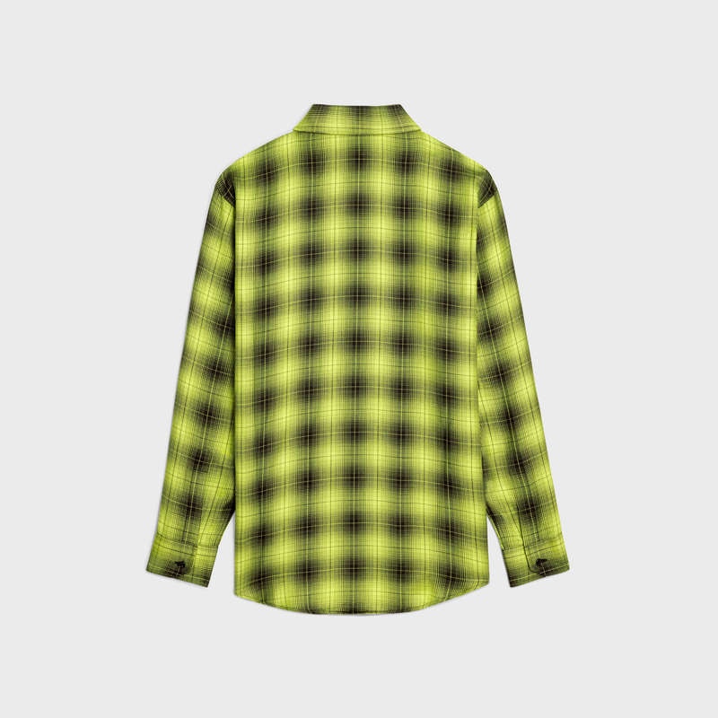 Celine Oversized In Checked Wol Overhemd Geel | CL-592157