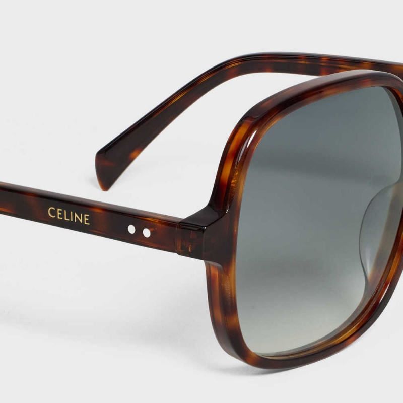 Celine Oversized S244 In Acetate Zonnebril Rood | CL-592435