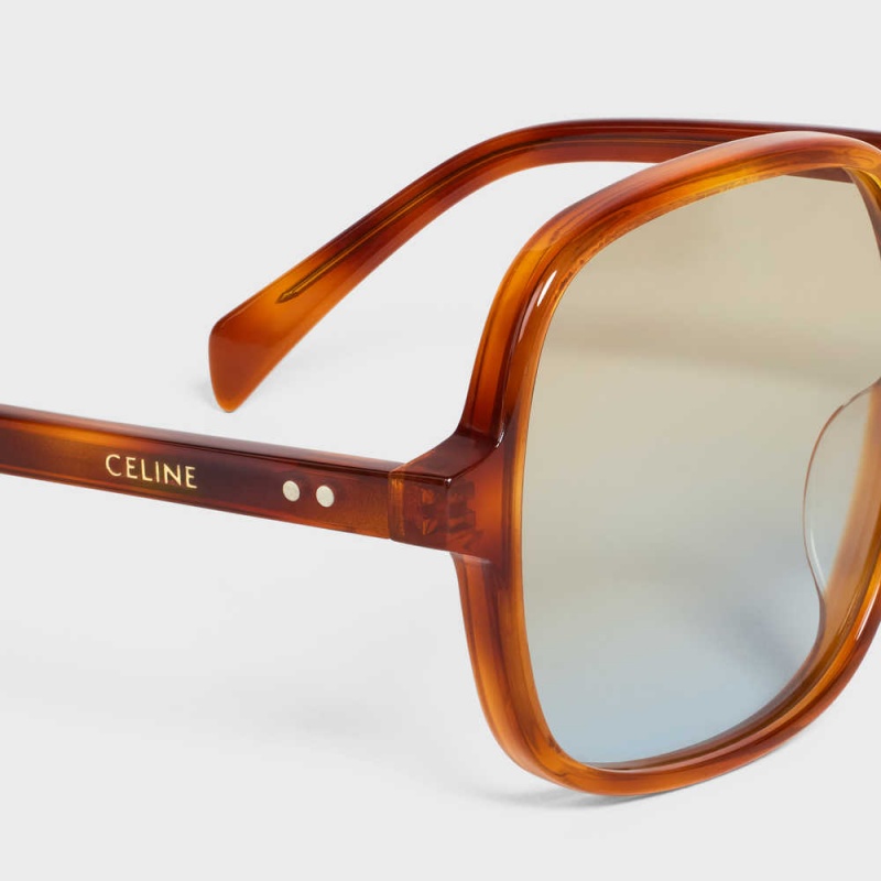 Celine Oversized S244 In Acetate Zonnebril Bruin | CL-592434