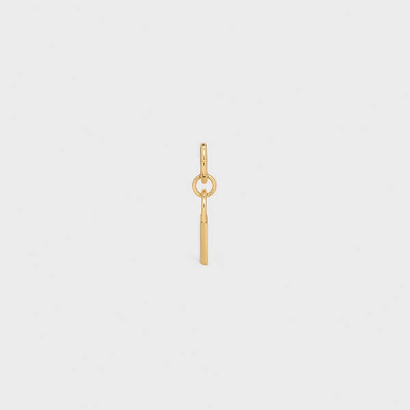 Celine Padlock Charm In Brass Kleine Lederwaren Goud | CL-592921