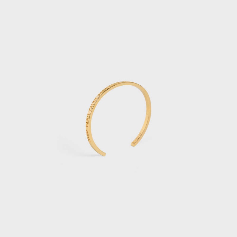 Celine Paris Thin Cuff In Brass With Gold Finish Armbanden Goud | CL-592215