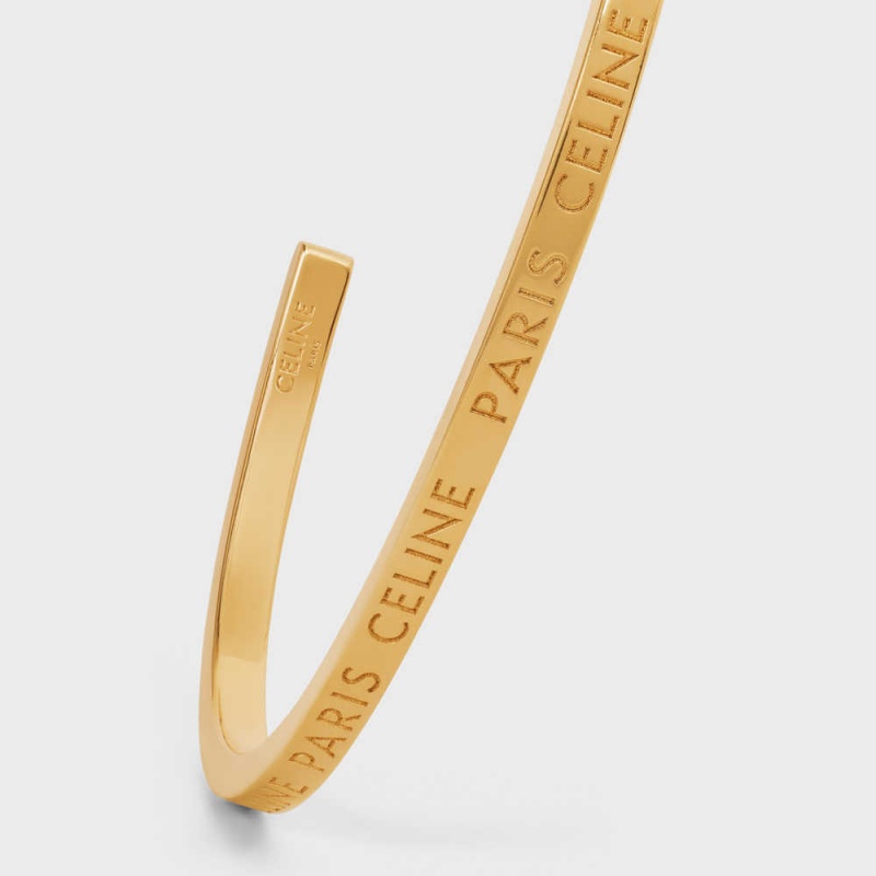 Celine Paris Thin Cuff In Brass With Gold Finish Armbanden Goud | CL-592215