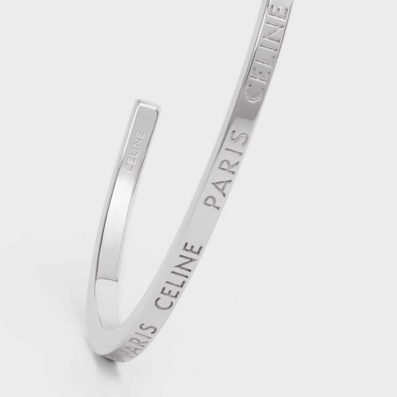 Celine Paris Thin Cuff In Brass With Rhodium Finish Armbanden Zilver | CL-592216