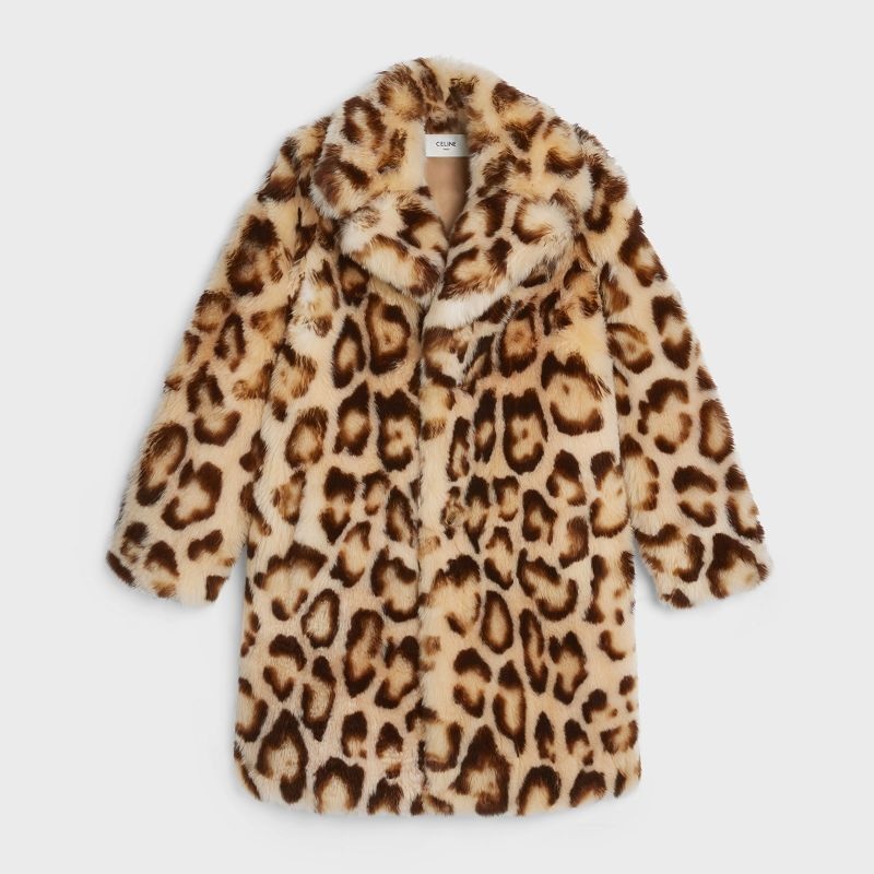 Celine Peain Leopard-print Cashmere Jassen Leopard | CL-591981