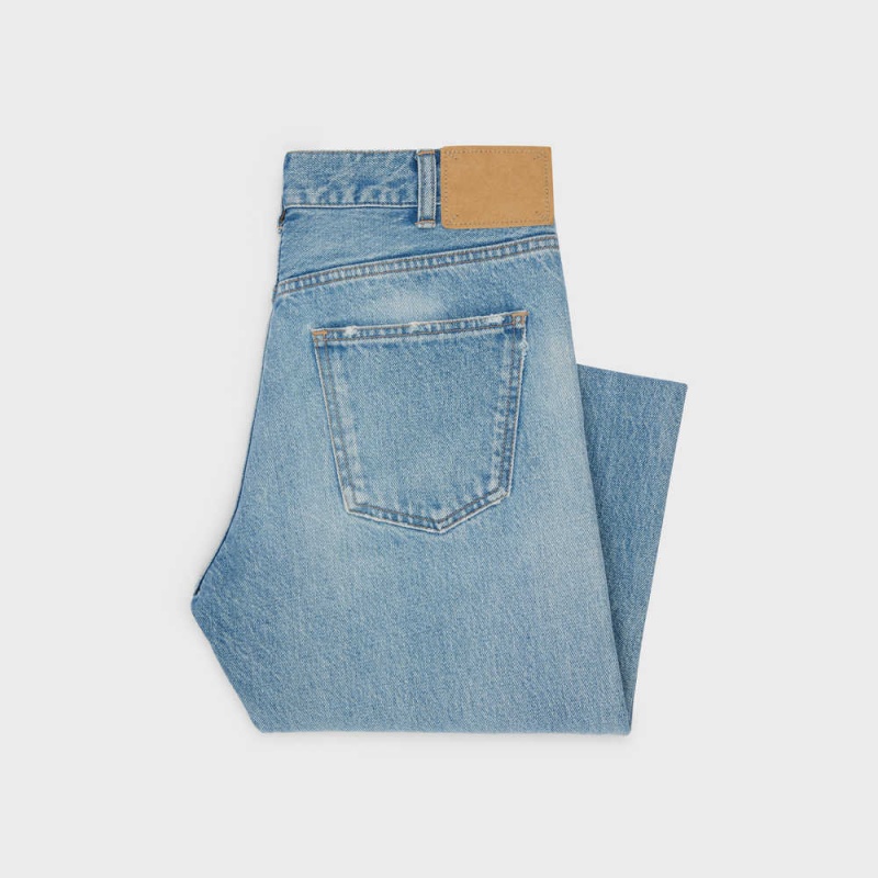 Celine Polly Jeans In Steel Blue Wash Denim Broek Grijs Blauw Lichtturkoois | CL-592711