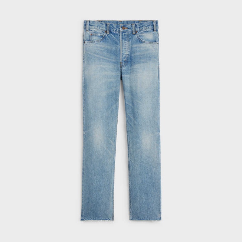 Celine Polly Jeans In Steel Blue Wash Denim Broek Grijs Blauw Lichtturkoois | CL-592711