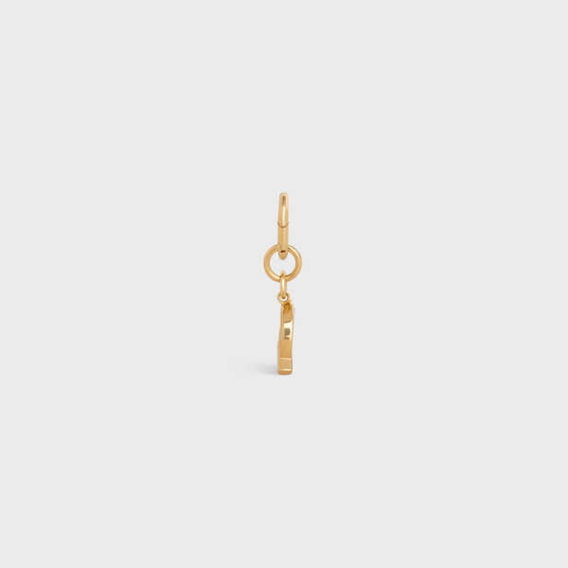 Celine Q Charm In Brass Kleine Lederwaren Goud | CL-592936