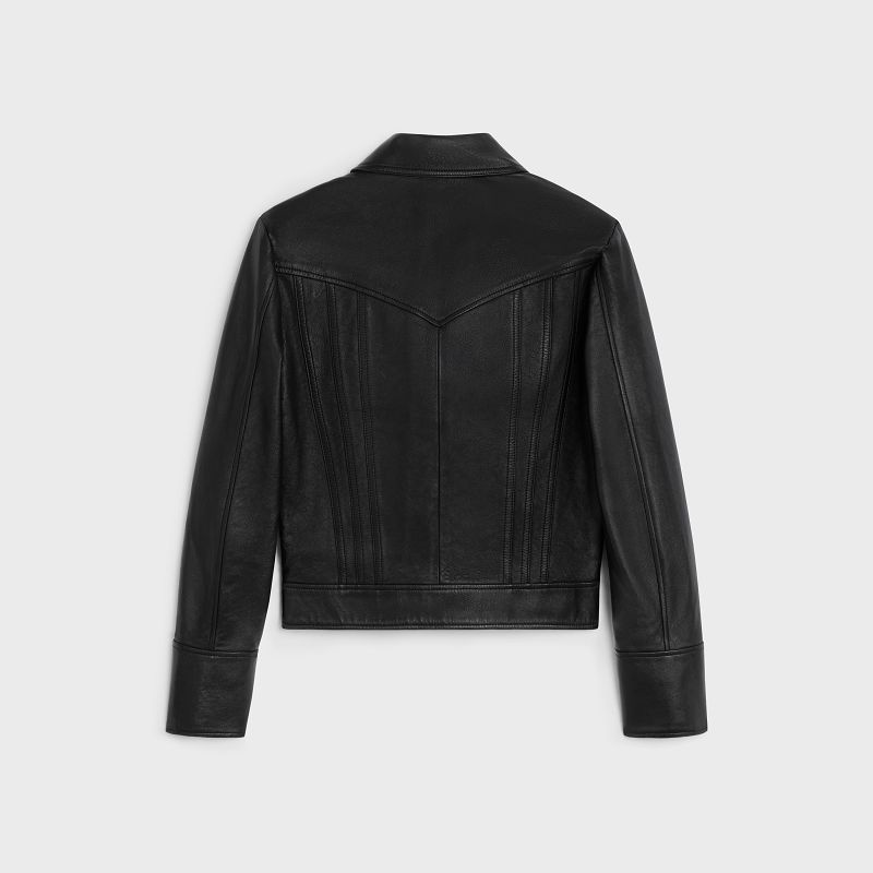 Celine Rechtdoor Blouson In Soft Blousons Zwart | CL-591968