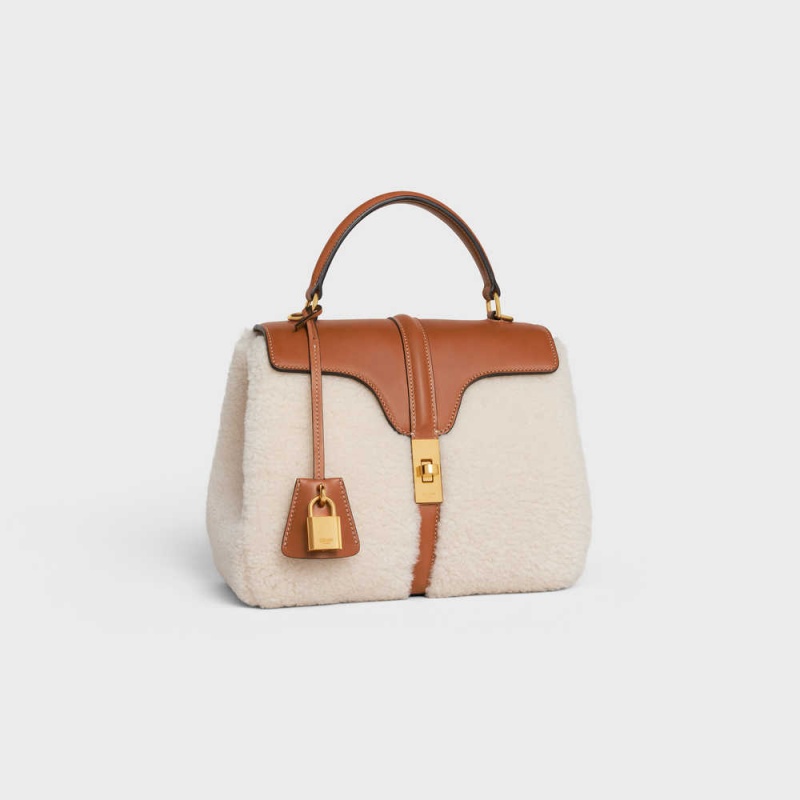 Celine Small Bag In Shearling And Natural Calfskin 16 Beige Bruin | CL-593277