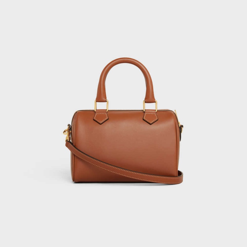 Celine Small Boston In Smooth Calfskin Cuir Triomphe Bruin | CL-593149