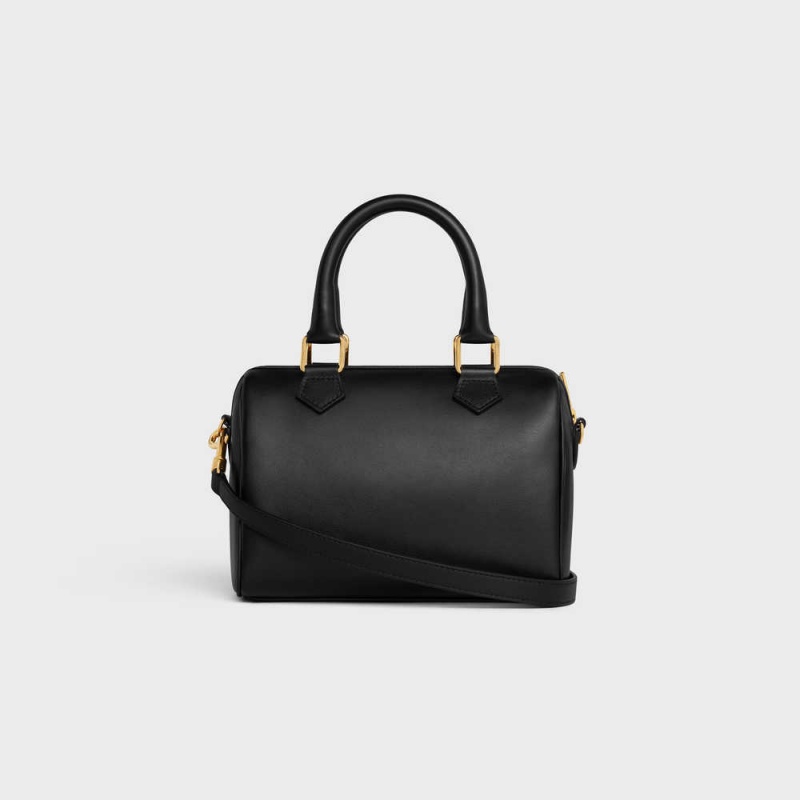 Celine Small Boston In Smooth Calfskin Cuir Triomphe Zwart | CL-593148