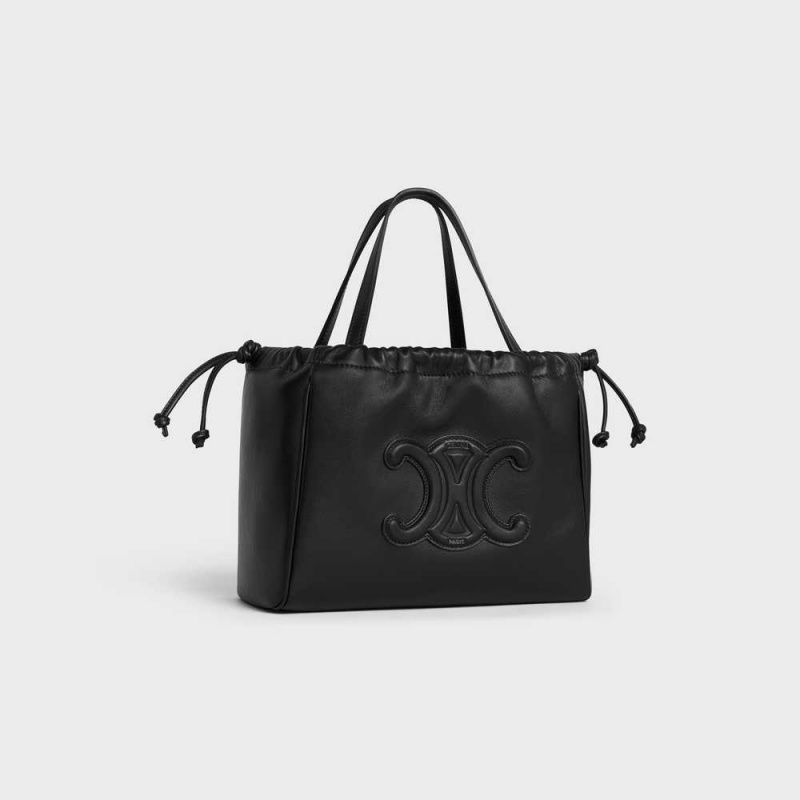 Celine Small Cabas Drawstring In Smooth Calfskin Cuir Triomphe Zwart | CL-593154