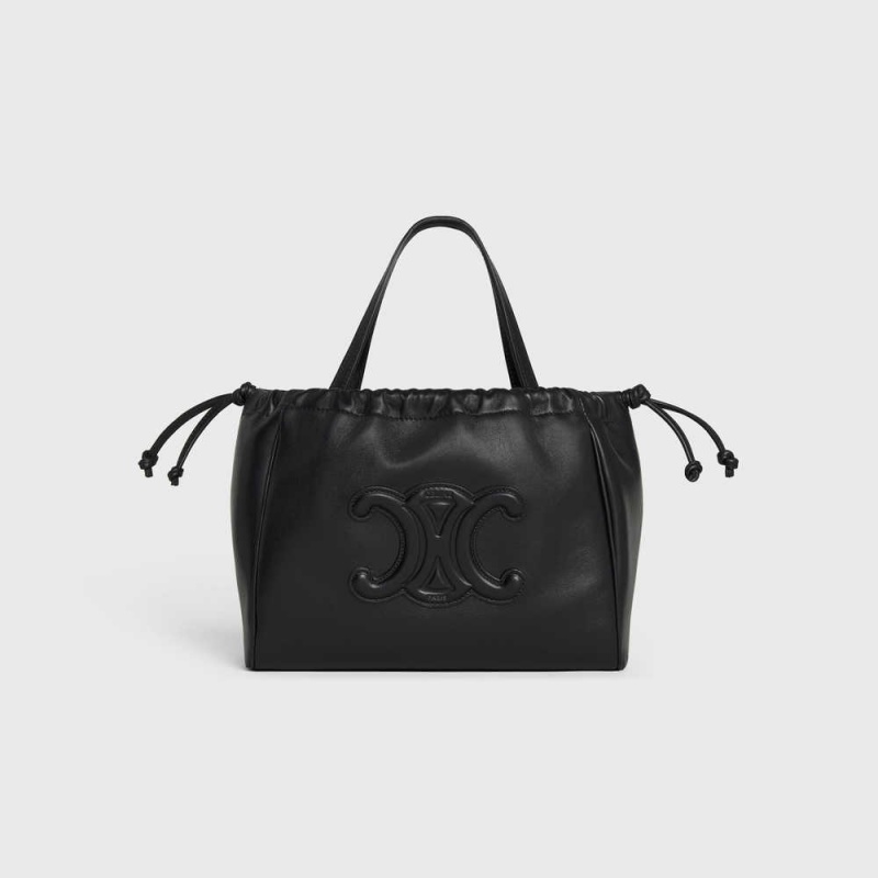 Celine Small Cabas Drawstring In Smooth Calfskin Cuir Triomphe Zwart | CL-593154