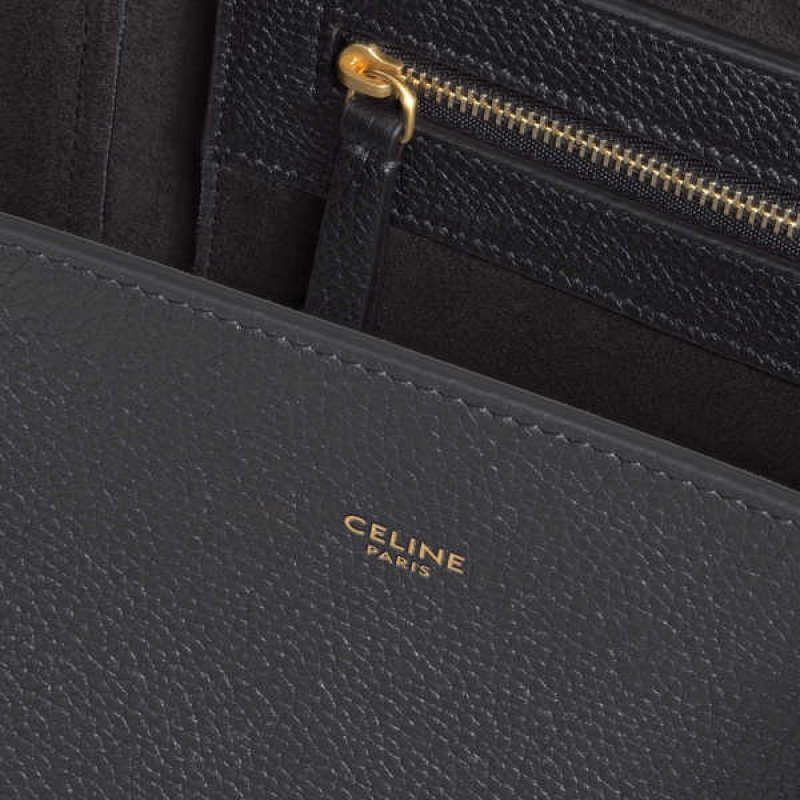 Celine Small Phantom In Soft Grained Calfskin Cabas Zwart | CL-593091