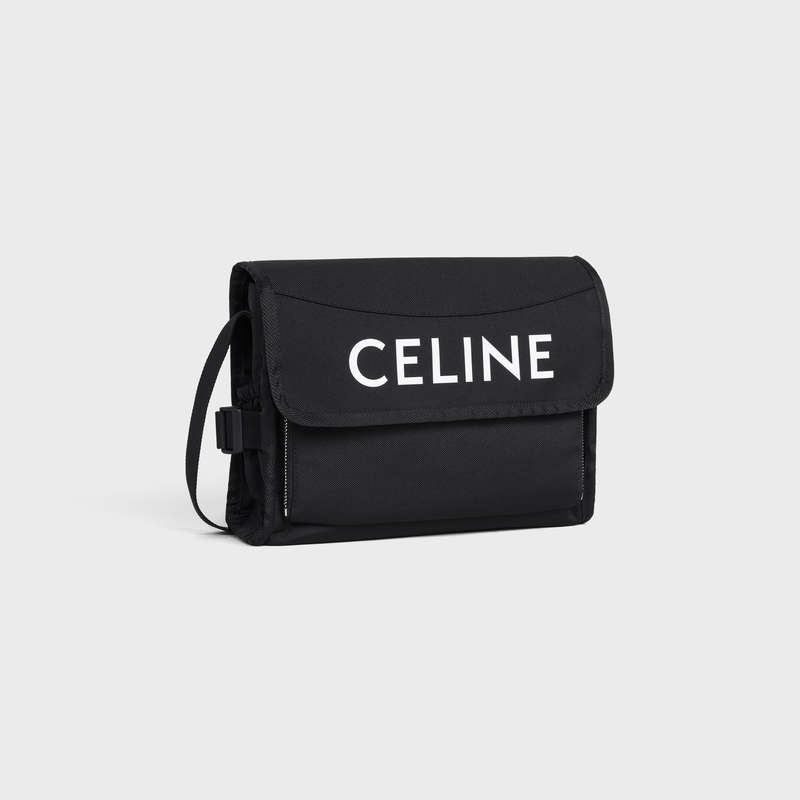 Celine Small Trekking In Nylon With Celine Print Boodschappentassen Zwart | CL-591859