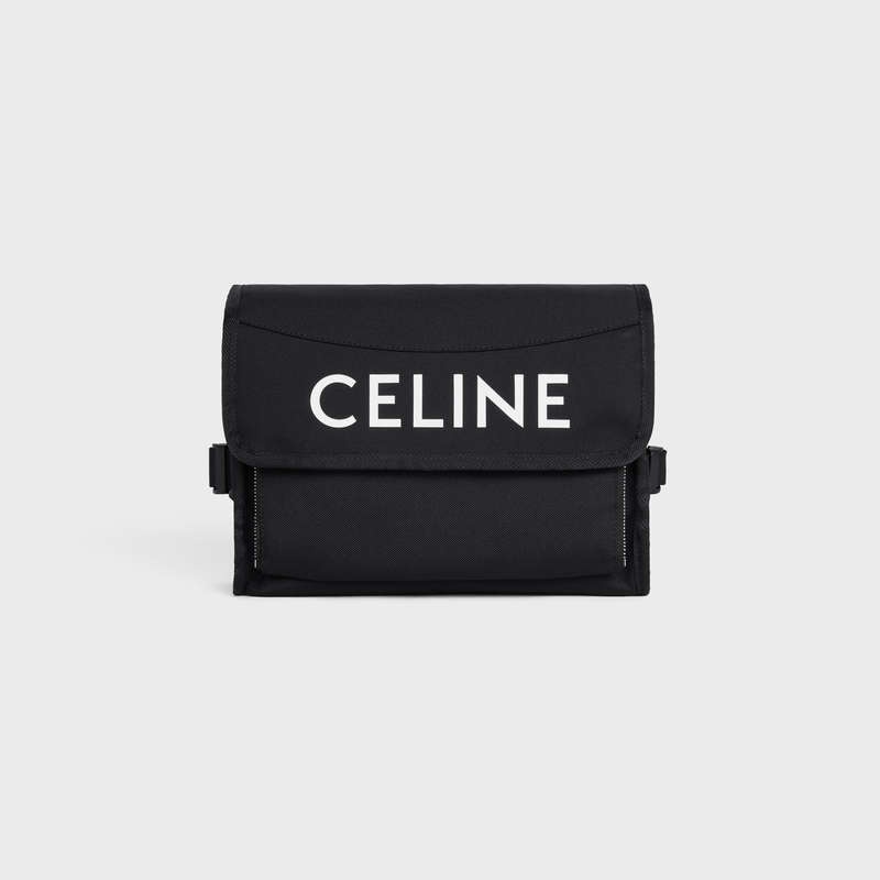 Celine Small Trekking In Nylon With Celine Print Boodschappentassen Zwart | CL-591859