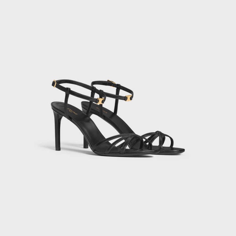 Celine Soir In Lambskin Sandalen Zwart | CL-592596