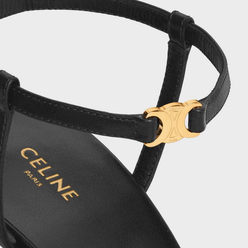 Celine Soir In Lambskin Sandalen Zwart | CL-592596