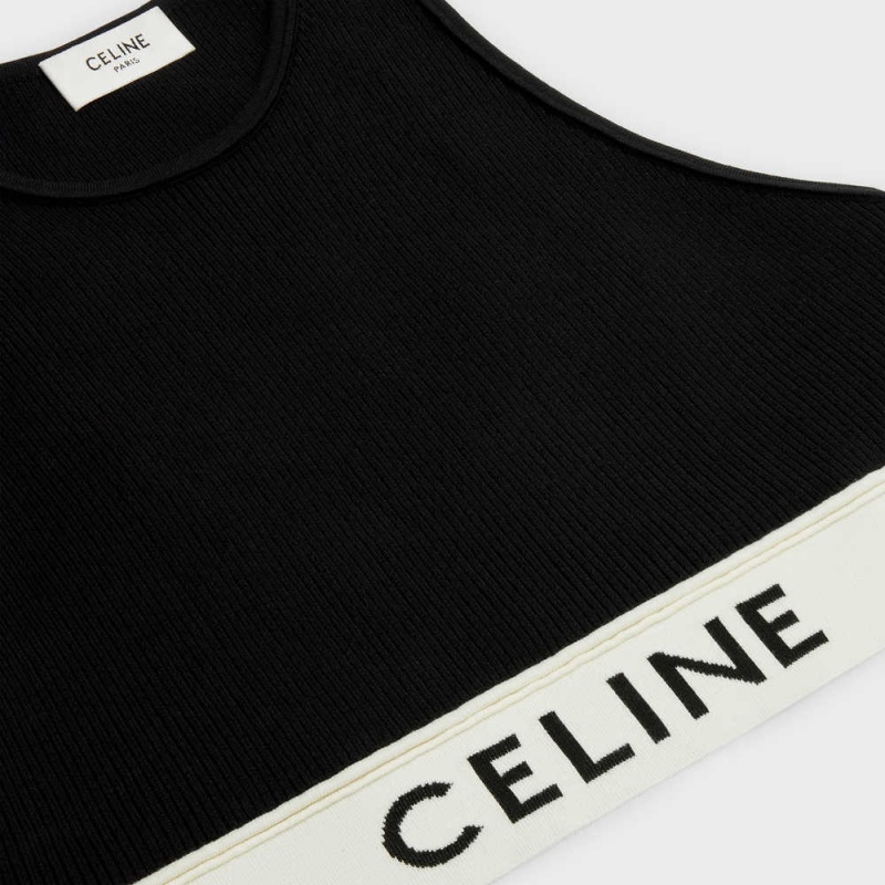 Celine Sports Bra In Atletische Knit Sweatshirts Zwart Room | CL-592808