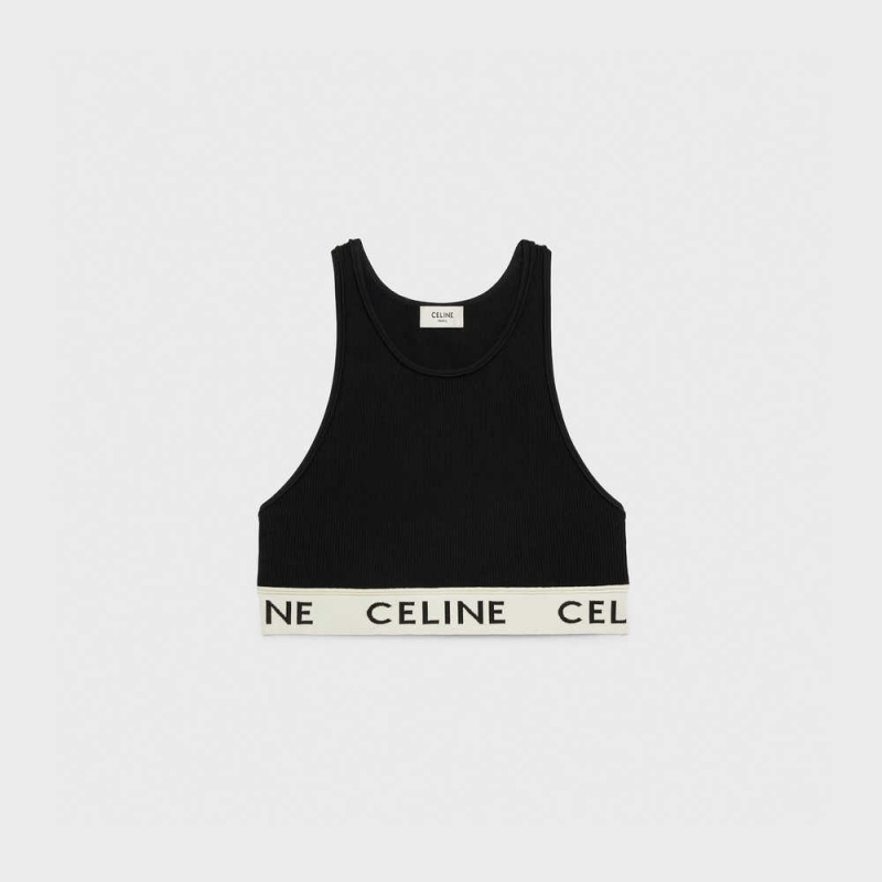 Celine Sports Bra In Atletische Knit Sweatshirts Zwart Room | CL-592808