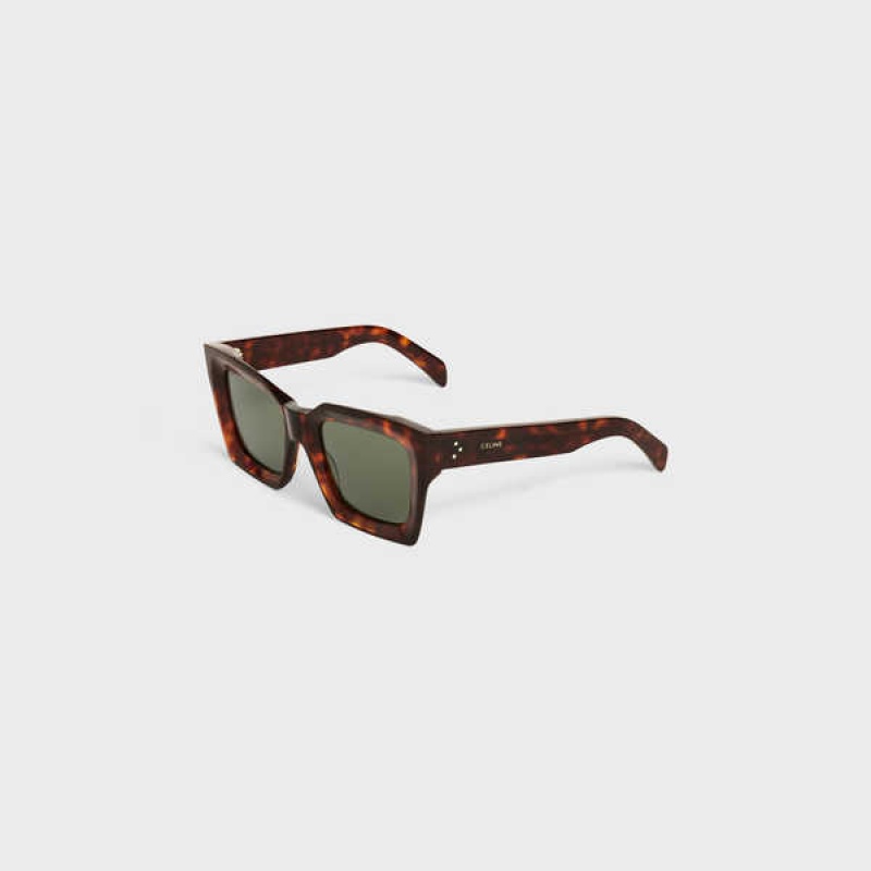 Celine Square S130 In Acetate Zonnebril Rood | CL-592440