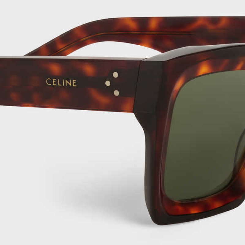 Celine Square S130 In Acetate Zonnebril Rood | CL-592440