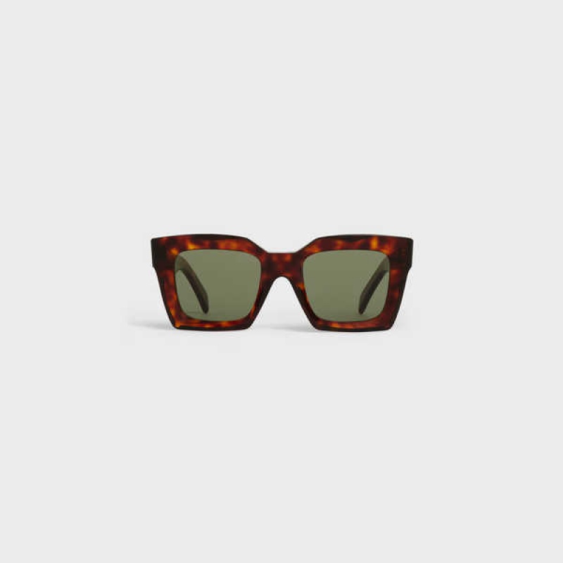 Celine Square S130 In Acetate Zonnebril Rood | CL-592440