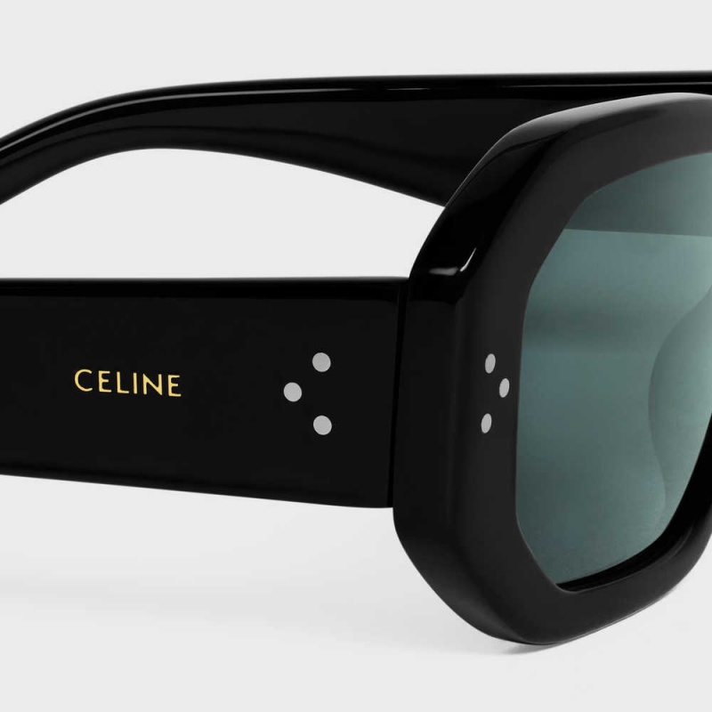 Celine Square S255 In Acetate Zonnebril Zwart | CL-592401