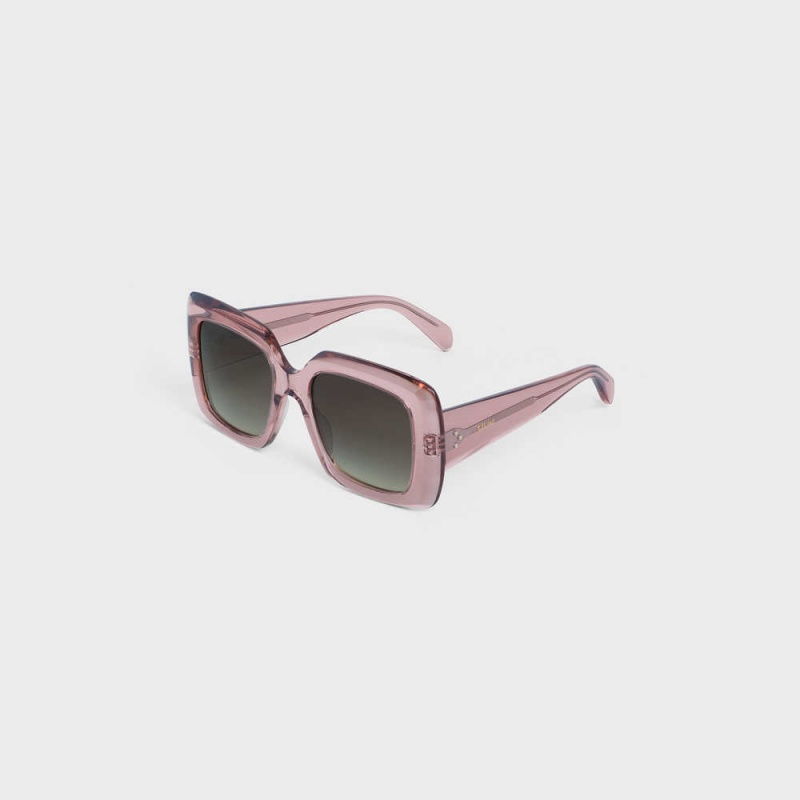 Celine Square S263 In Acetate Zonnebril Roze | CL-592377