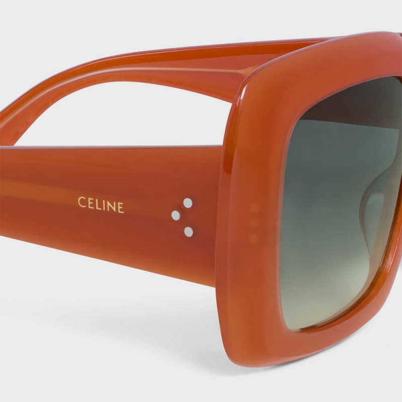 Celine Square S263 In Acetate Zonnebril Rood | CL-592375