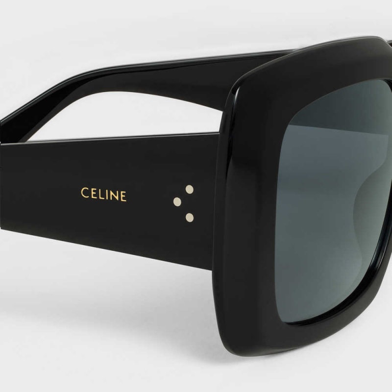 Celine Square S263 In Acetate Zonnebril Zwart | CL-592374