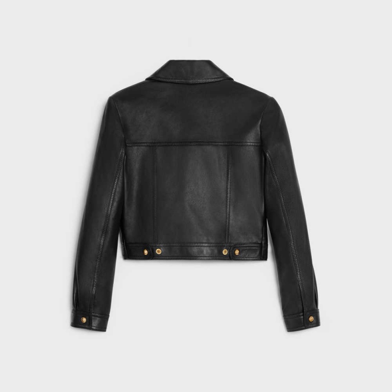 Celine Straighcut Neo Blouson In Soft Leather Zwart | CL-592611