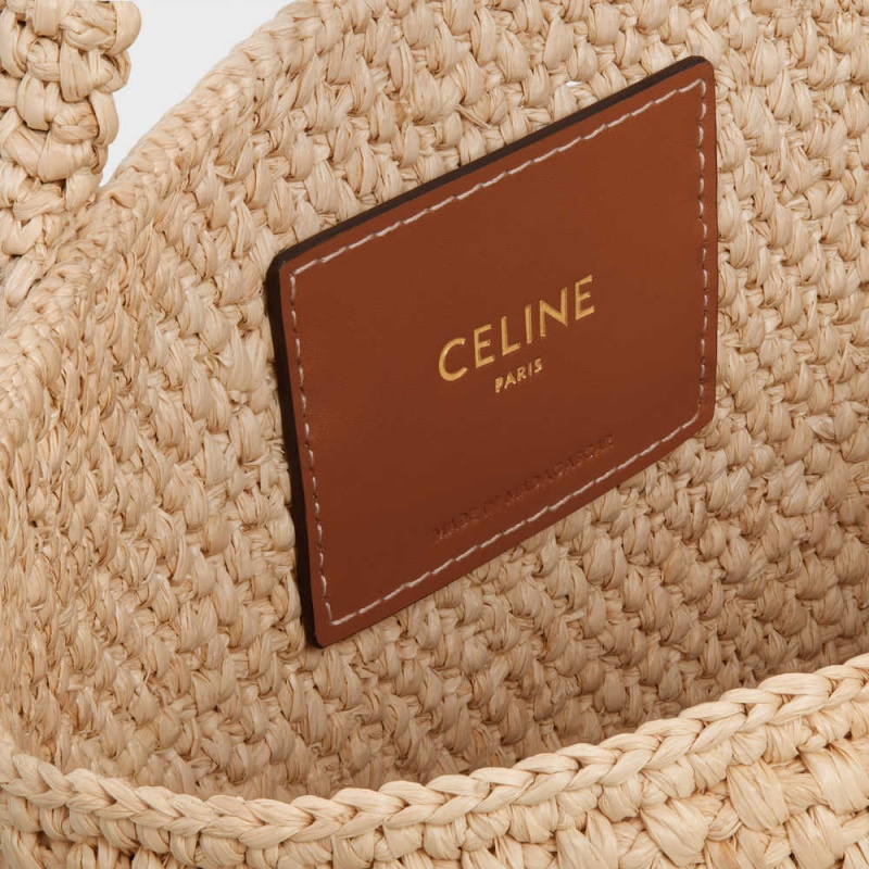 Celine Supple Small Triomphe Klassieke In Raffia And Calfskin Panier Bruin | CL-593067