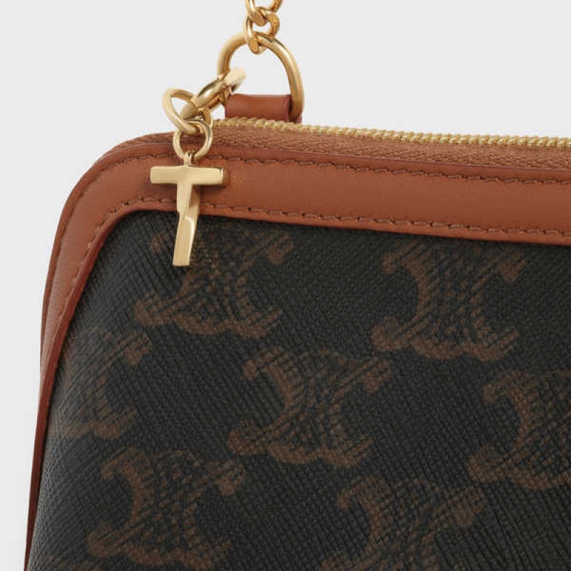 Celine T Charm In Brass Kleine Lederwaren Goud | CL-592939