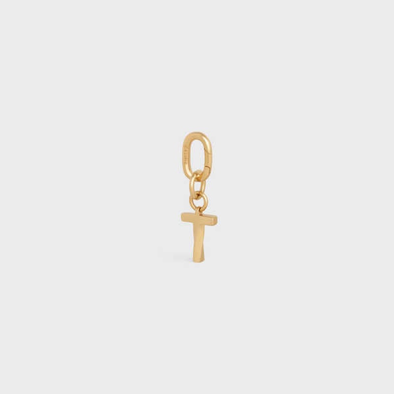 Celine T Charm In Brass Kleine Lederwaren Goud | CL-592939