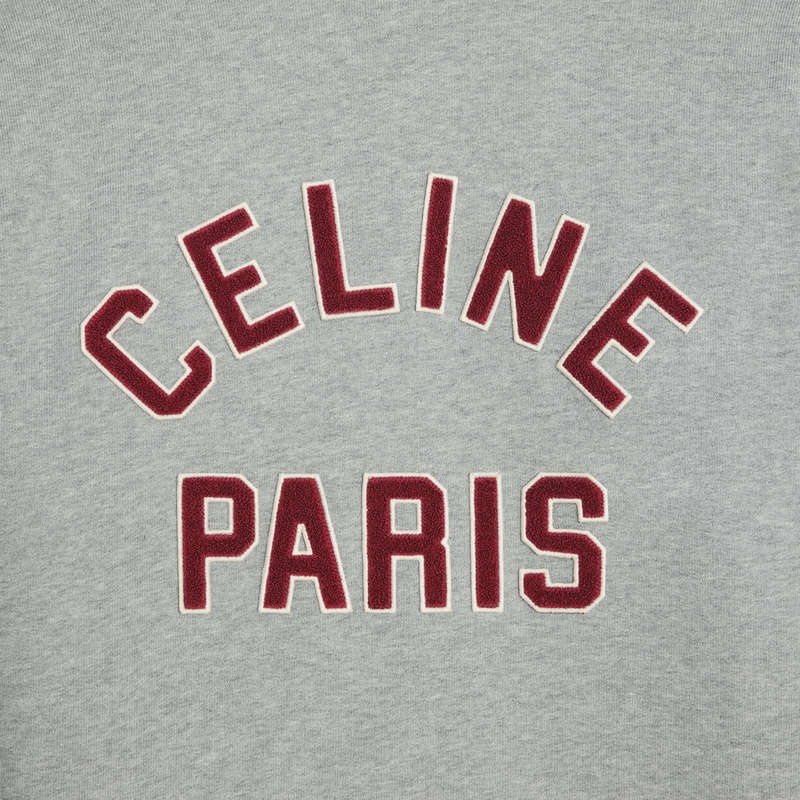 Celine Teddy College In Katoenen Fleece Blousons Grijs Rood Paars | CL-591943