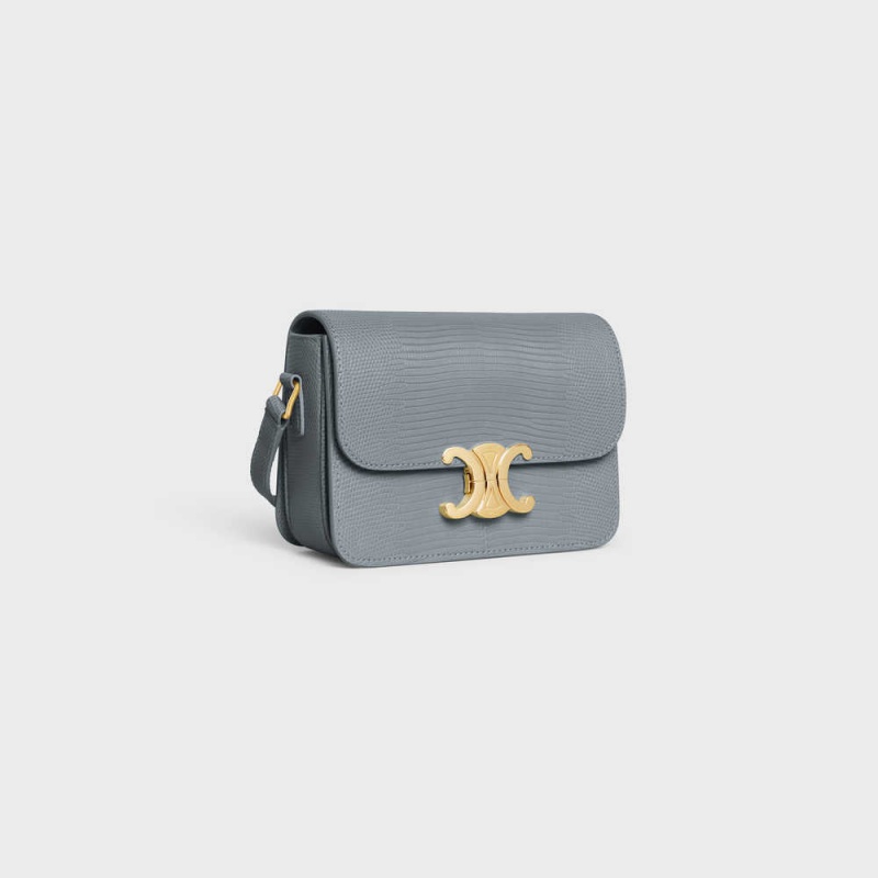 Celine Teen Bag In Lizard Triomphe Blauw Grijs | CL-593200