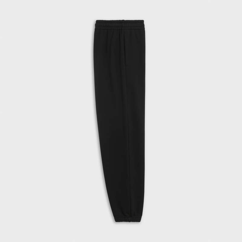 Celine Track In Katoenen Fleece Broek Zwart Wit | CL-592031