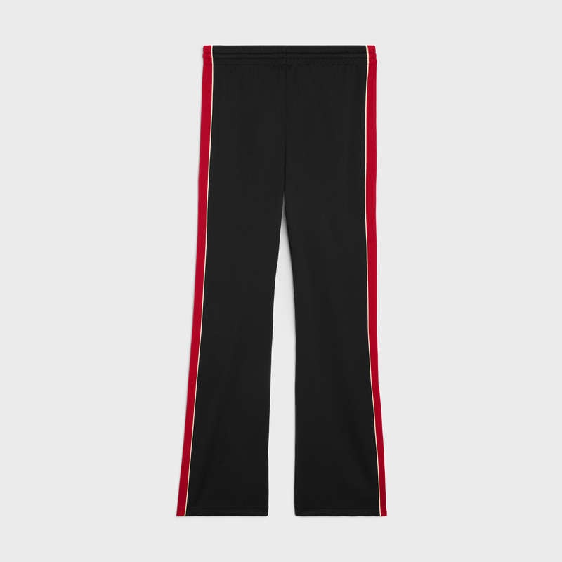 Celine Tracksuit In Double Face Jersey Broek Zwart Rood | CL-592035