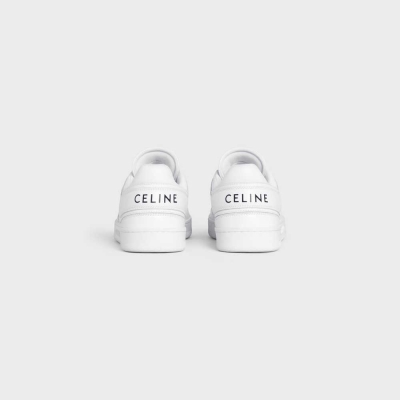 Celine Trainer Low Kanten-up In Calfskin Sneakers Wit | CL-592551