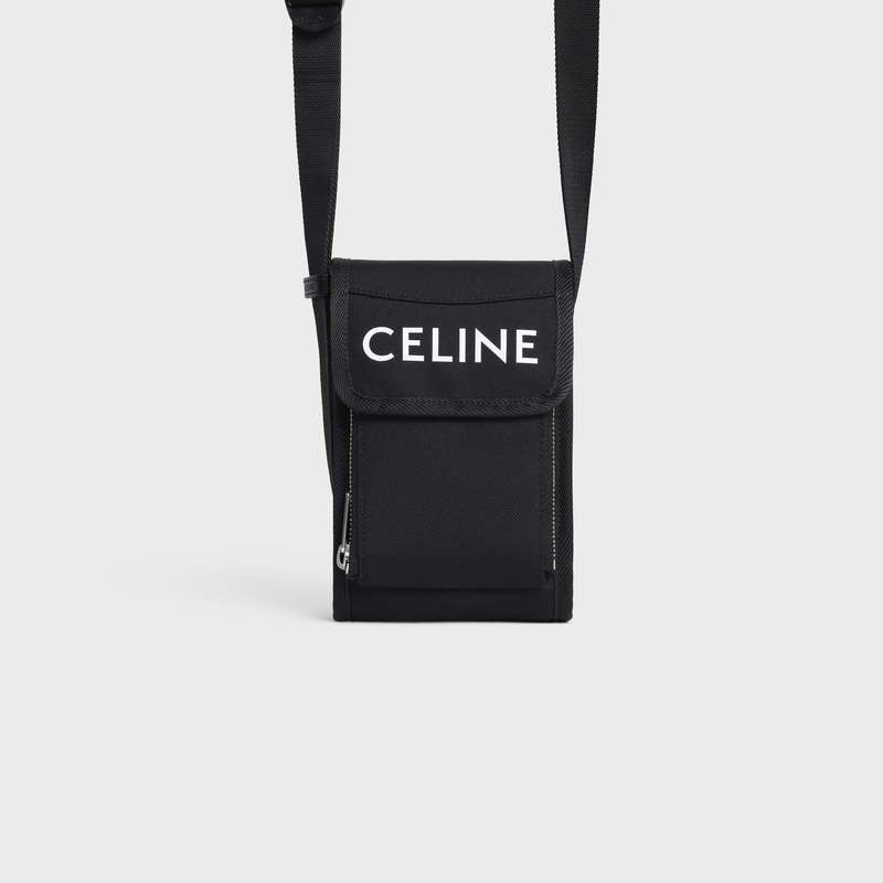 Celine Trekking Flap Phone Pouch In Nylon With Celine Print Zak Zwart | CL-591783