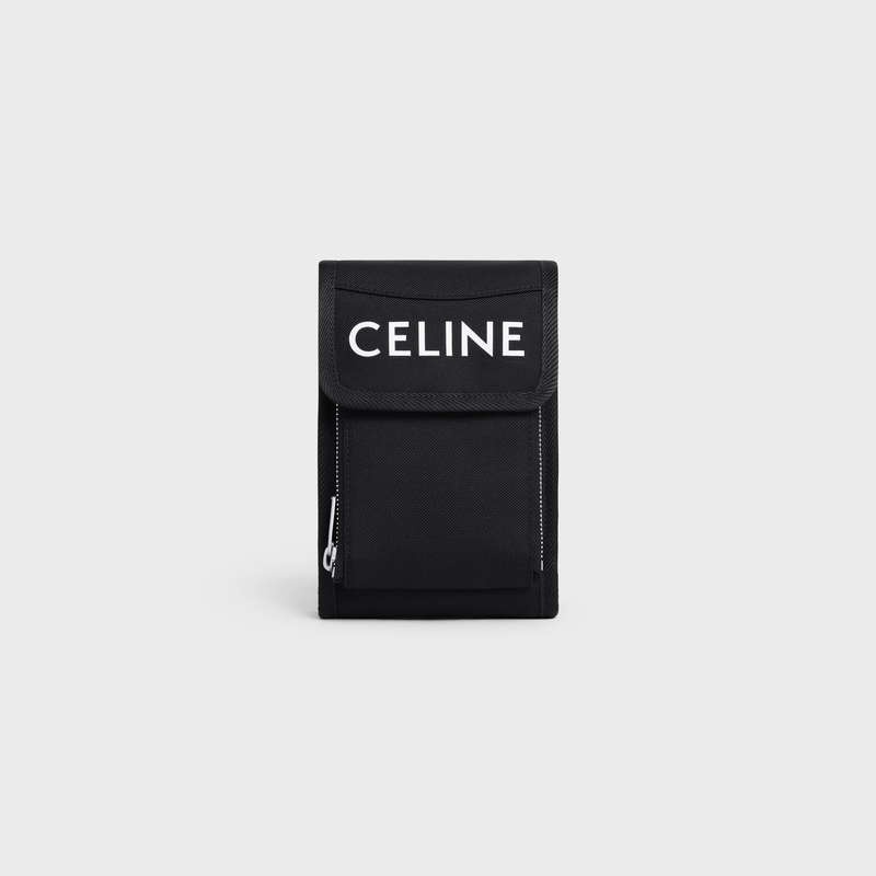 Celine Trekking Flap Phone Pouch In Nylon With Celine Print Zak Zwart | CL-591783