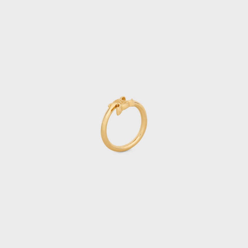 Celine Triomphe Asymmetric In Brass With Gold Finish Ringen Goud | CL-592182