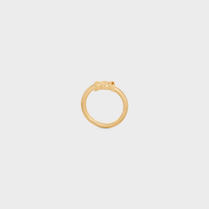 Celine Triomphe Asymmetric In Brass With Gold Finish Ringen Goud | CL-592182