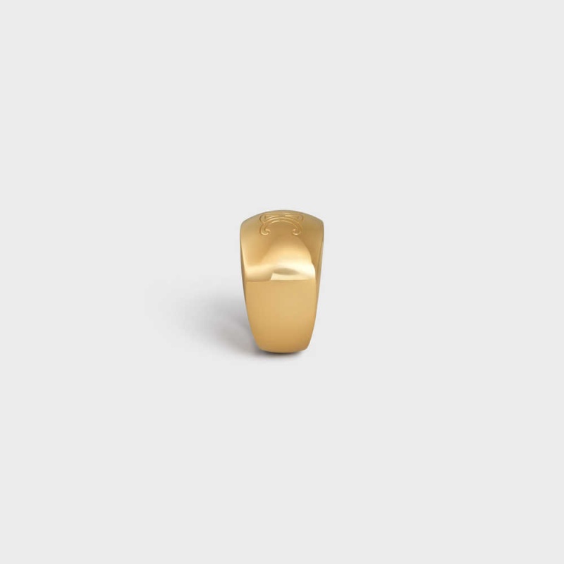 Celine Triomphe Bold In Brass With Gold Finish Ringen Goud | CL-592193