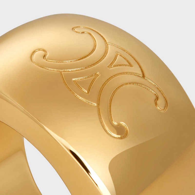 Celine Triomphe Bold In Brass With Gold Finish Ringen Goud | CL-592193